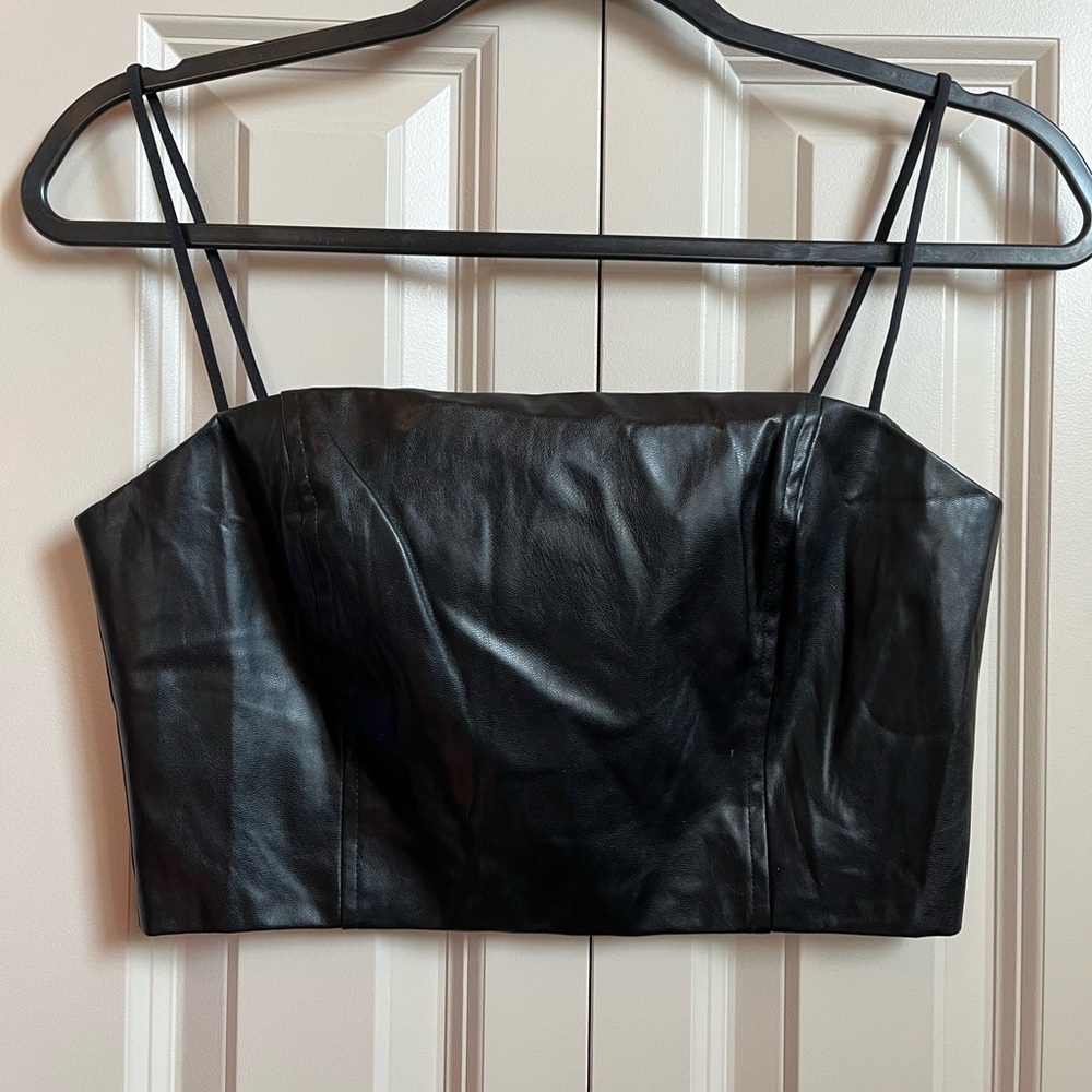 🆕 VTG Style Vegan Leather Corset Top